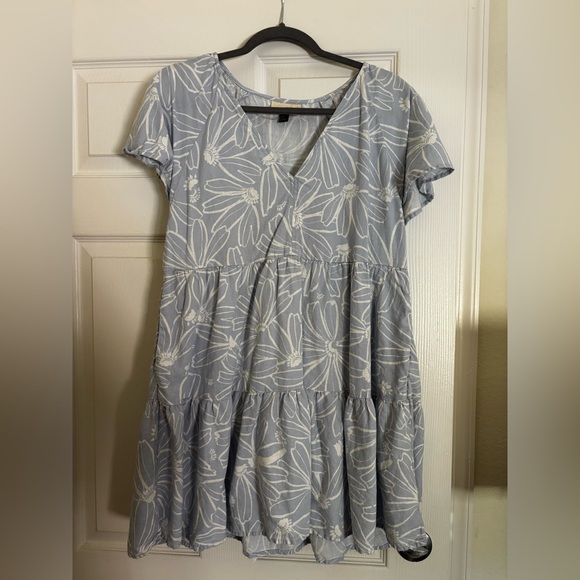 Universal Thread Blue Floral Mini Dress - Picture 1 of 3